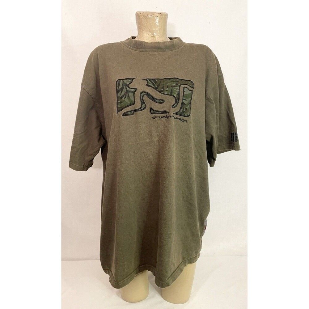 Drunkn Munky Tee Shirt XL X Large 53" Dark Green Camo Short Sleeve
